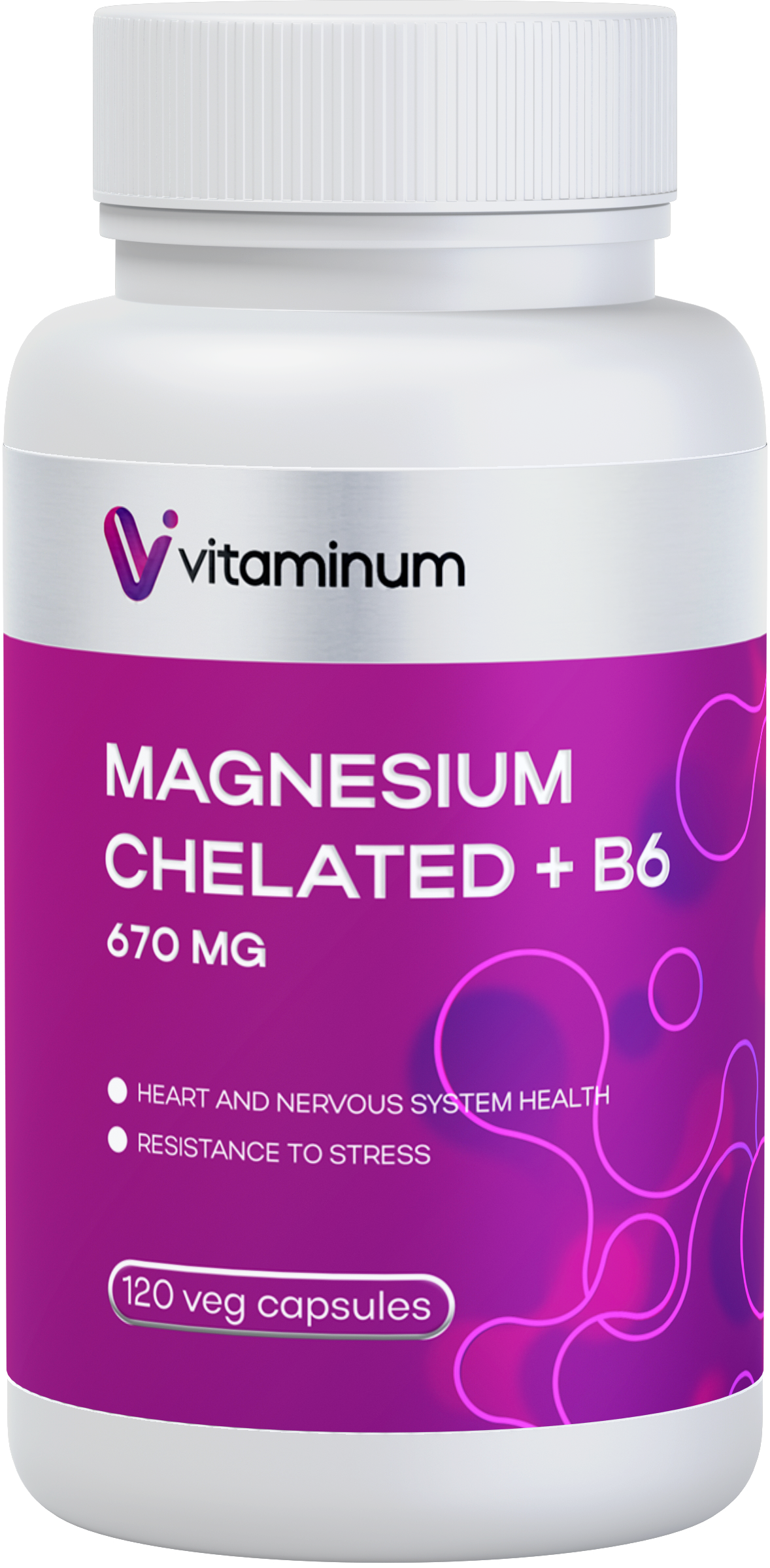  Vitaminum МАГНИЙ ХЕЛАТ + витамин В6 (670 MG) 120 капсул 800 мг  в Оренбурге